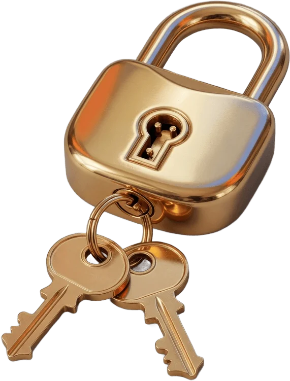 Brass Padlock and Keys