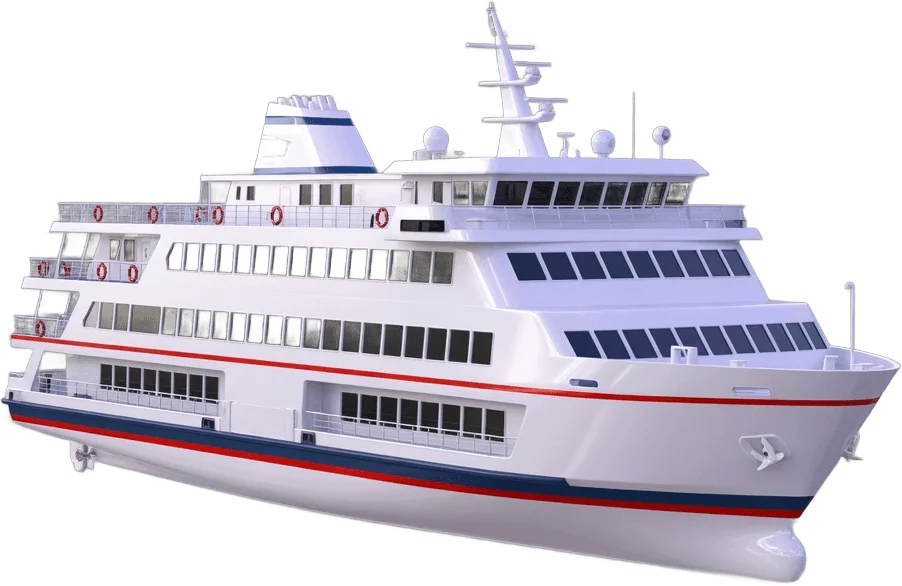 White passenger ferry