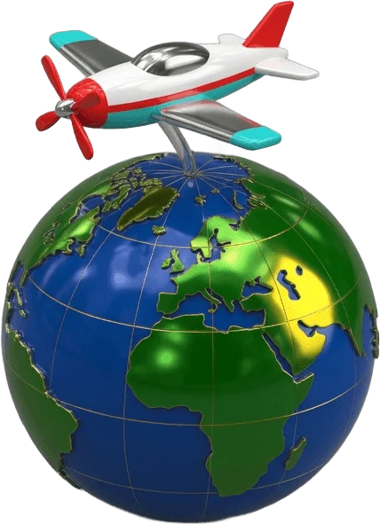 世界旅行の地球儀