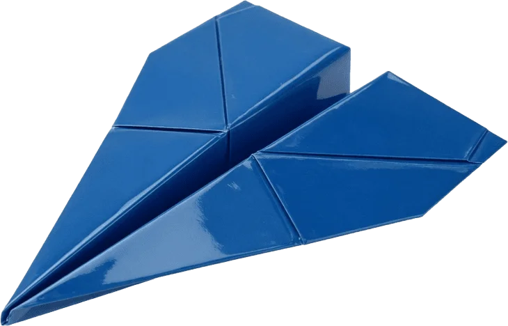 Blue paper airplane