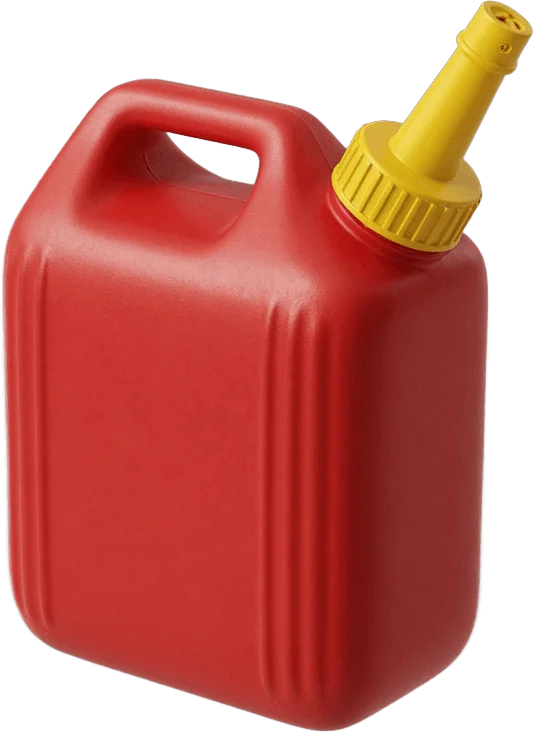 Red plastic jerry can