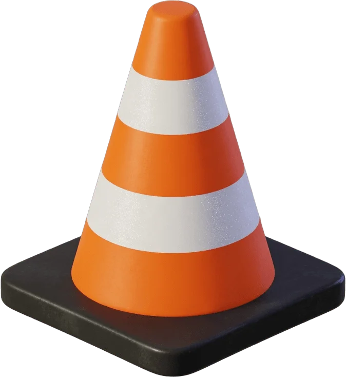 Cône de chantier orange