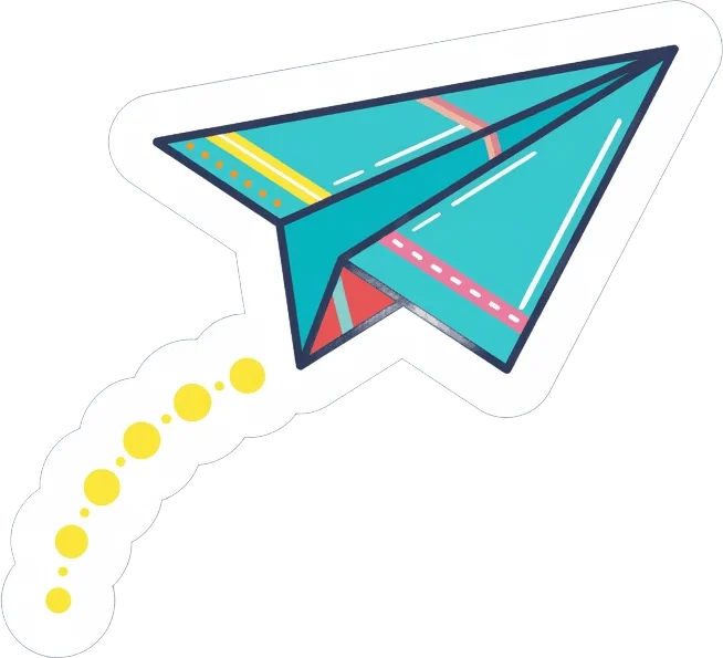 Folded paper airplane