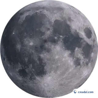 Grey cratered full moon