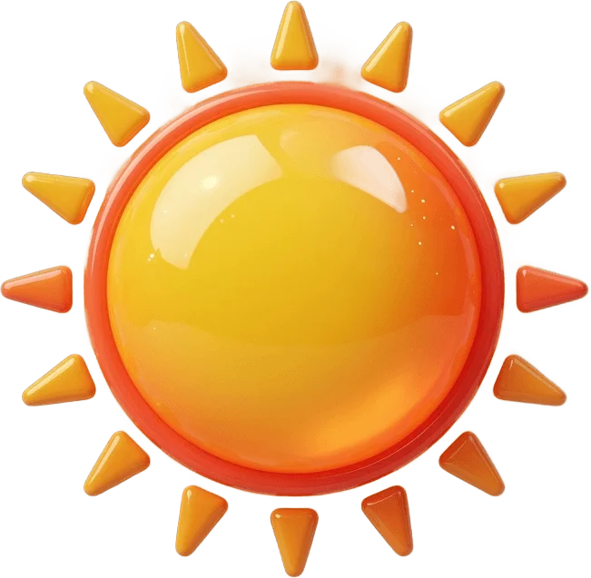 Glowing yellow sun