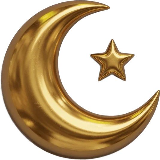 Lua crescente dourada