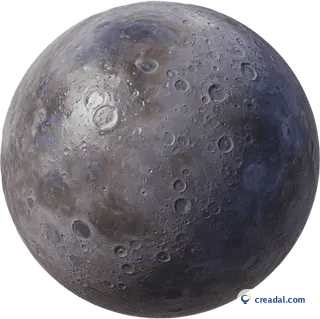 Grey cratered Mercury
