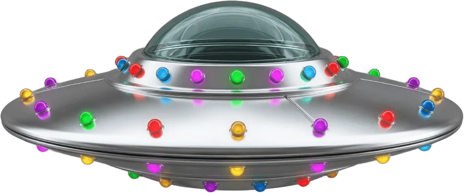 Disco voador prateado