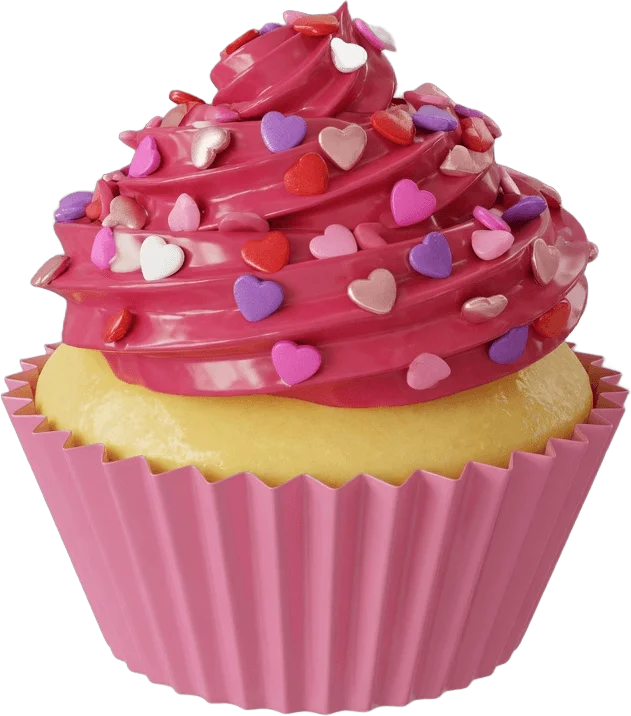 Heart Sprinkle Cupcake