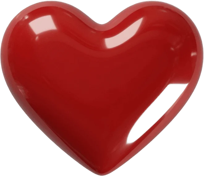 Glossy red heart
