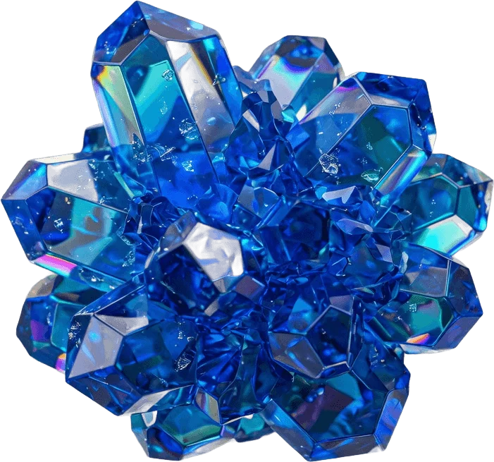 Blaue Eiskristalle