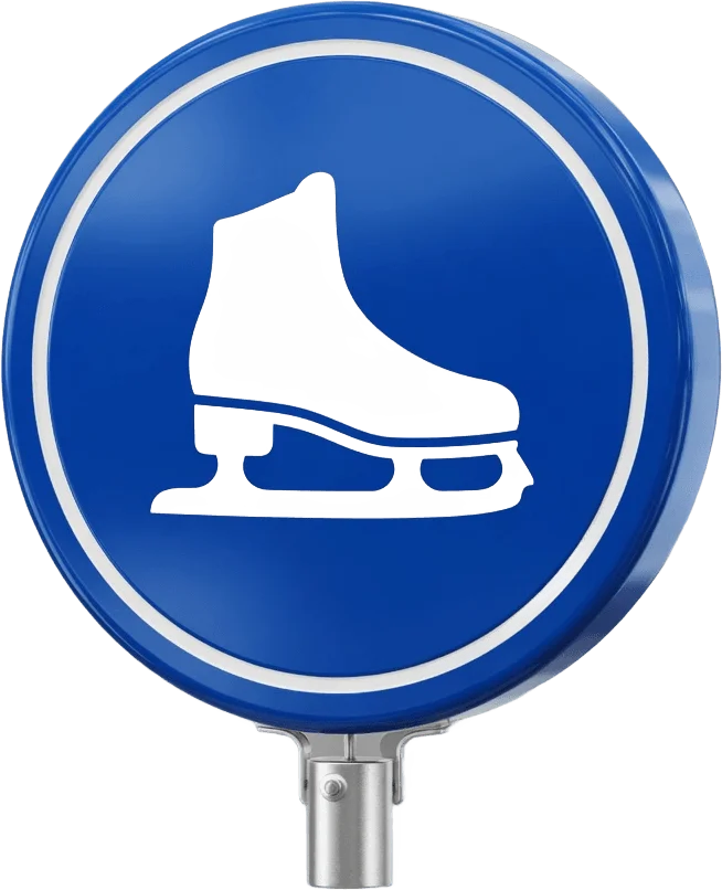 Blaues Eislaufbahn-Schild