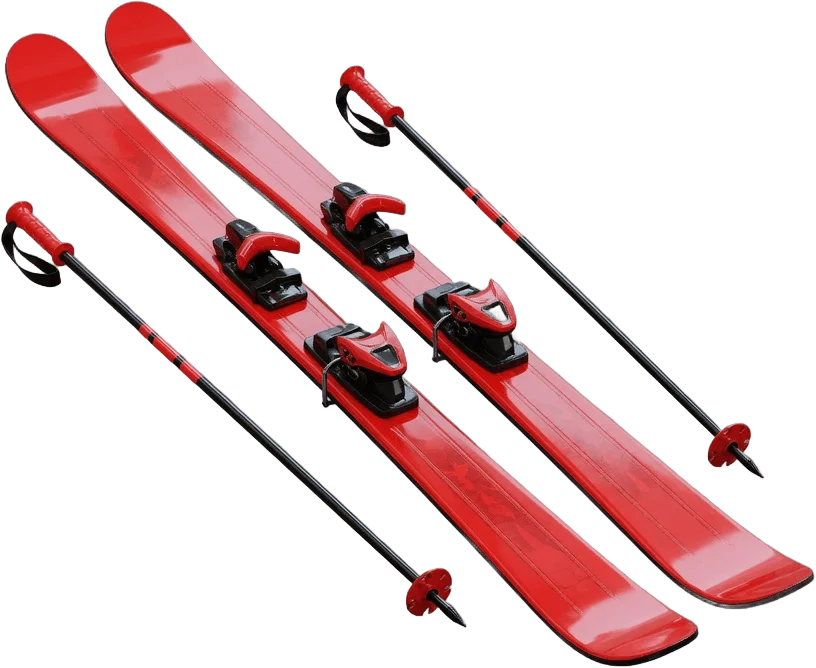 Skis rouges croisés
