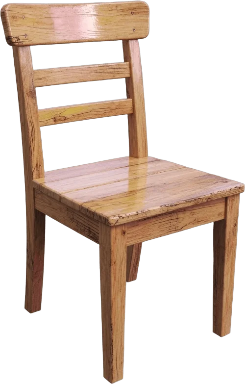 Chaise en bois brut