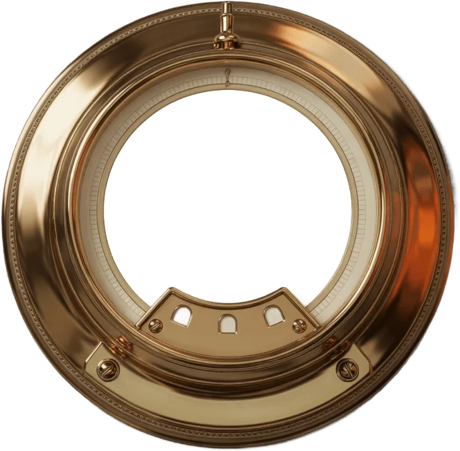 Round brass barometer
