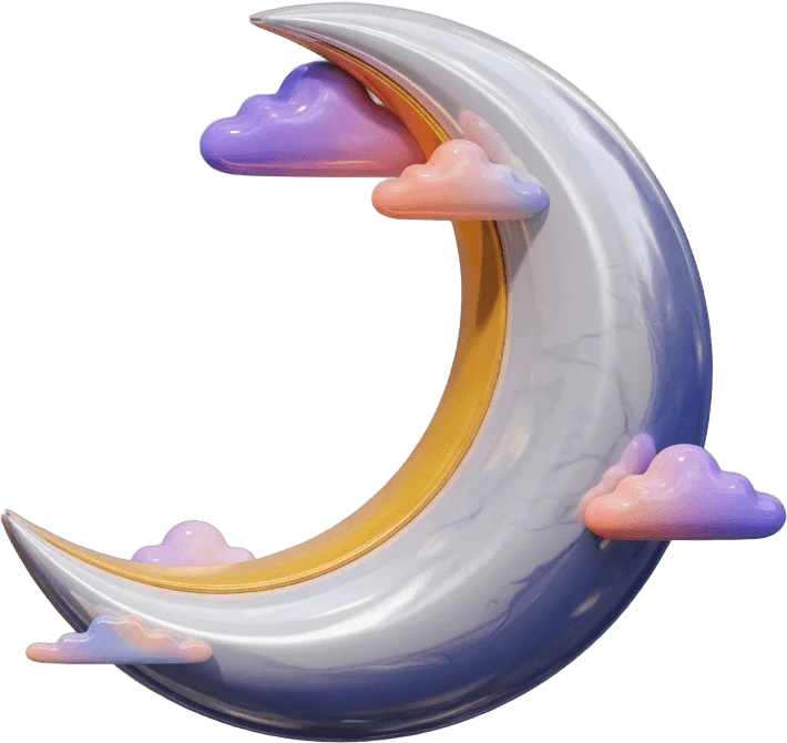 Lua crescente com nuvens