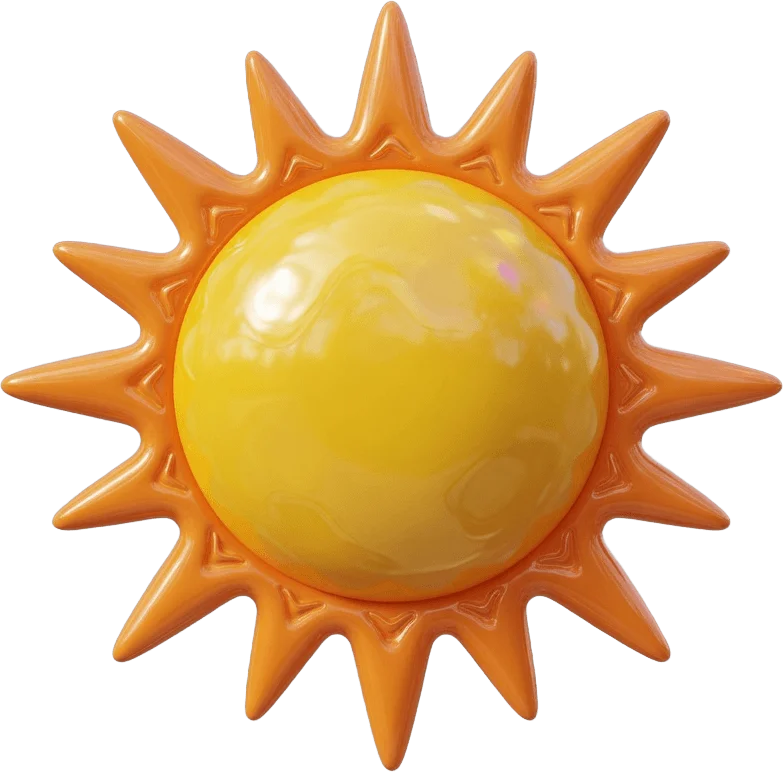Bright glossy sun