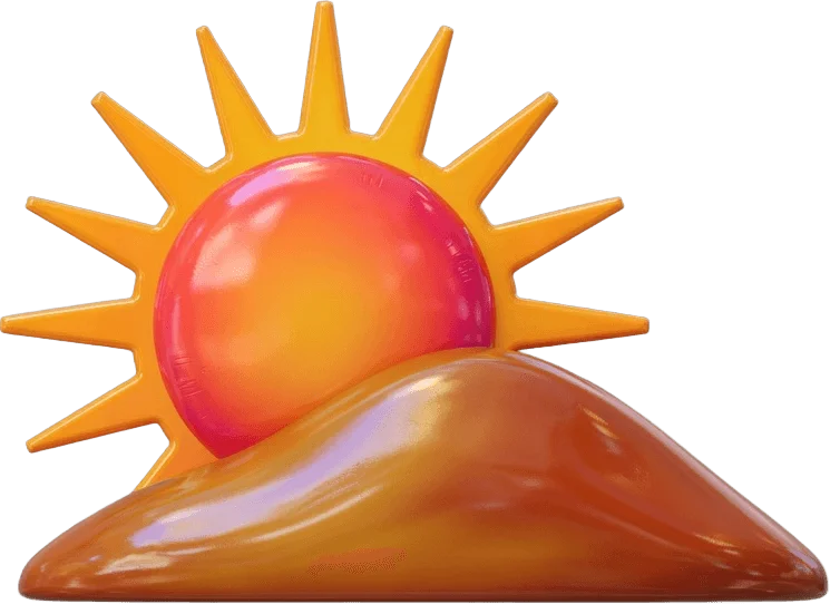 Sunrise over hill