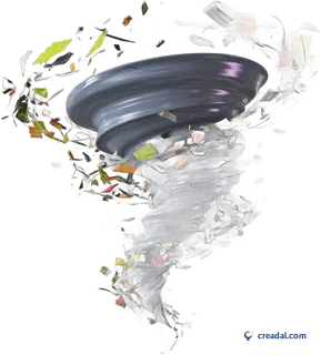 Grey tornado funnel
