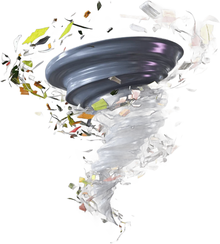 Grey tornado funnel