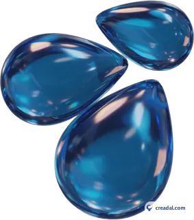 Glossy Blue Droplets
