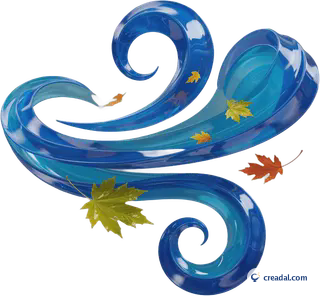 Blue wind swirls