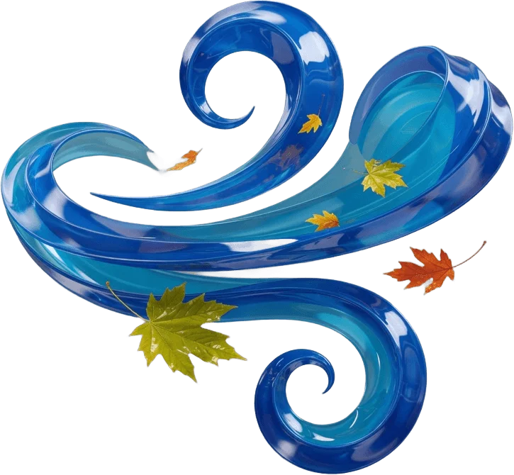 Blue wind swirls
