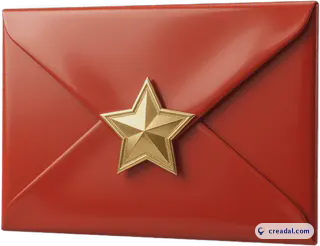 ظرف أحمر بنجمة ذهبية