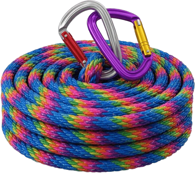 Coiled climbing rope
