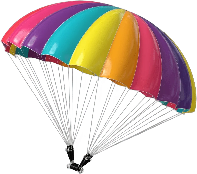 Parachute ouvert coloré