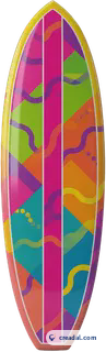 Planche de surf colorée