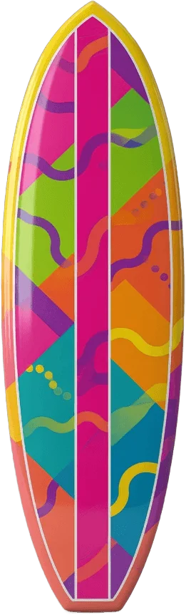 Planche de surf colorée
