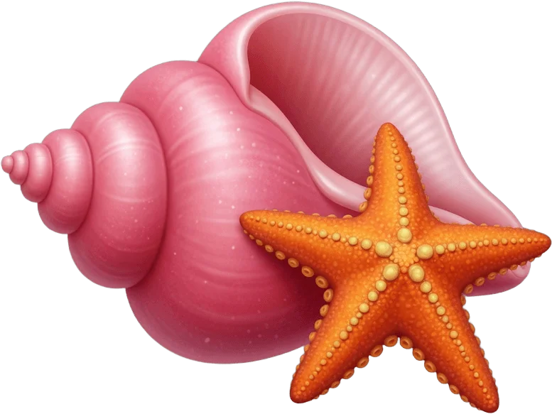 Pink Shell and Starfish
