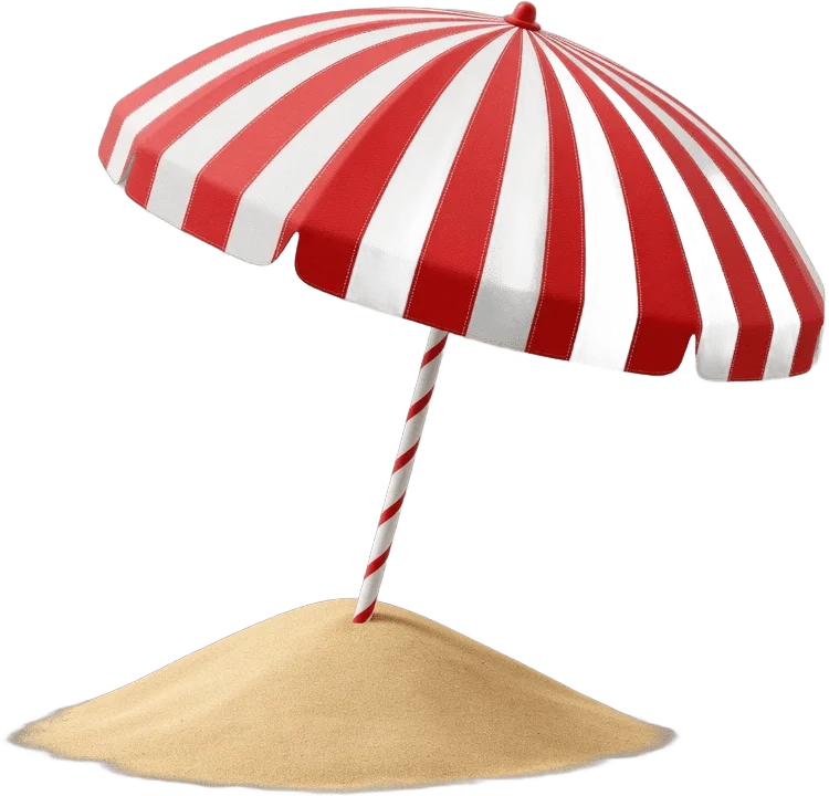 Striped beach umbrella