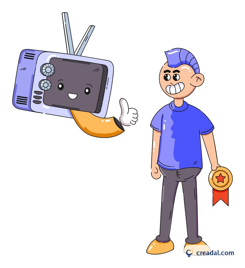 Tv Guy Svg Illustration Free
