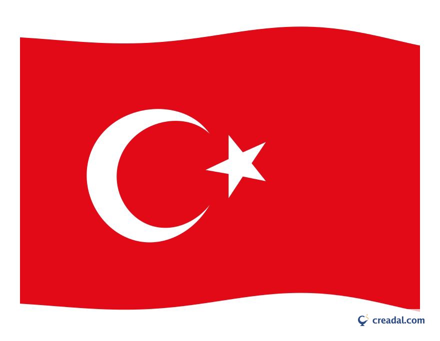 はためくトルコ国旗