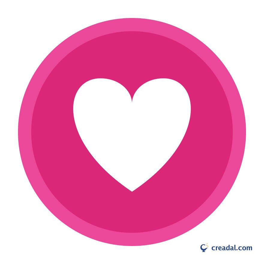 Bouton j'aime rose