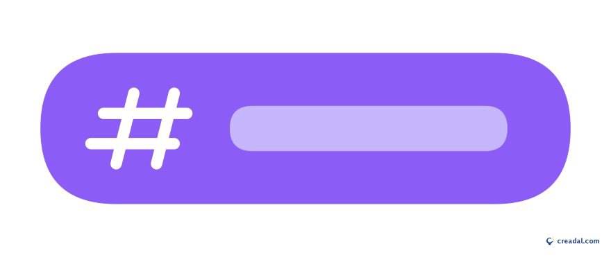 Pastille violette hashtag