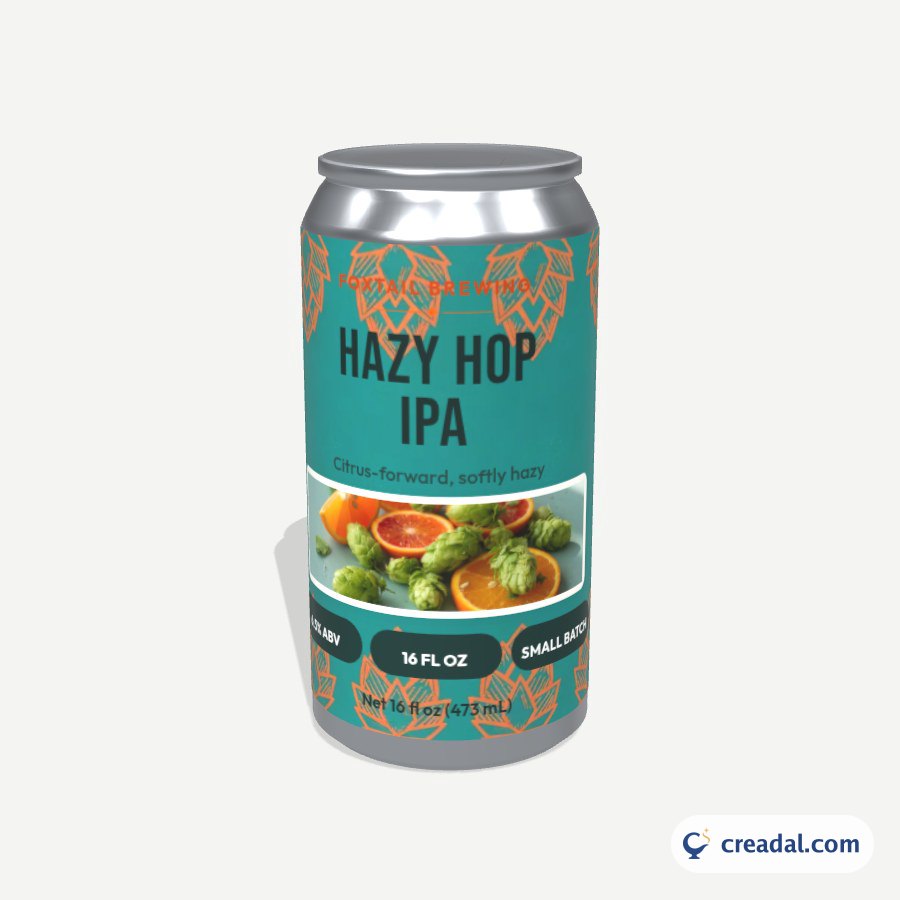 ملصق علبة بيرة IPA الضبابية