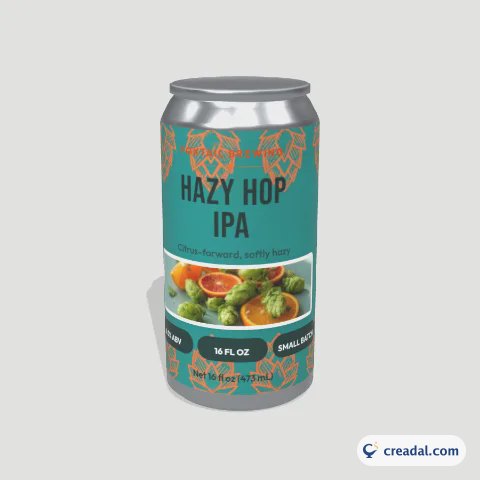 ملصق علبة بيرة IPA الضبابية