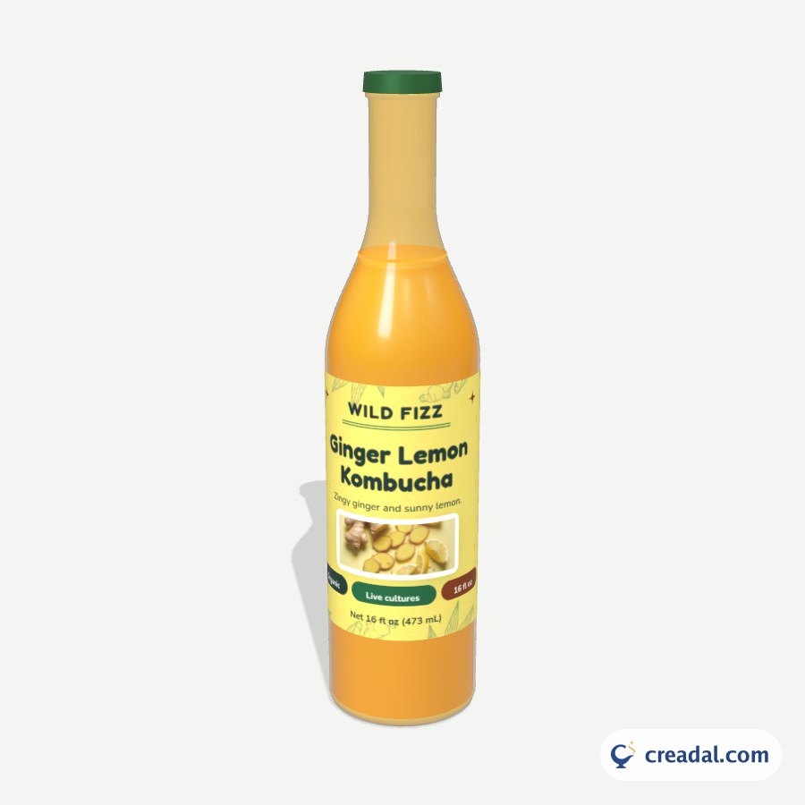 Zencefil Limon Kombucha Etiketi