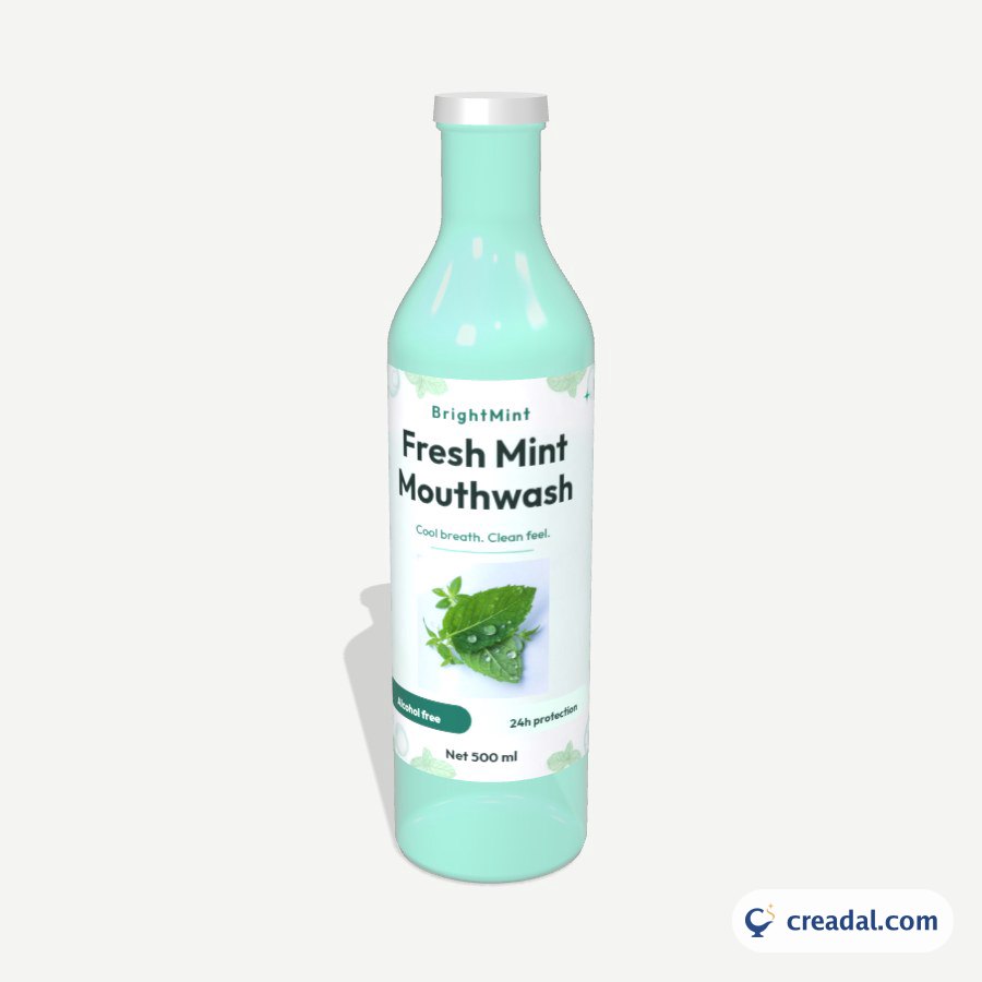 Fresh Mint Mouthwash Label