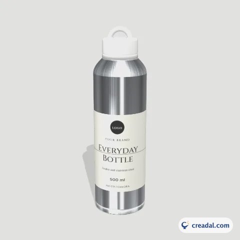 Metal Flask 3D: Minimalist Steel Flask