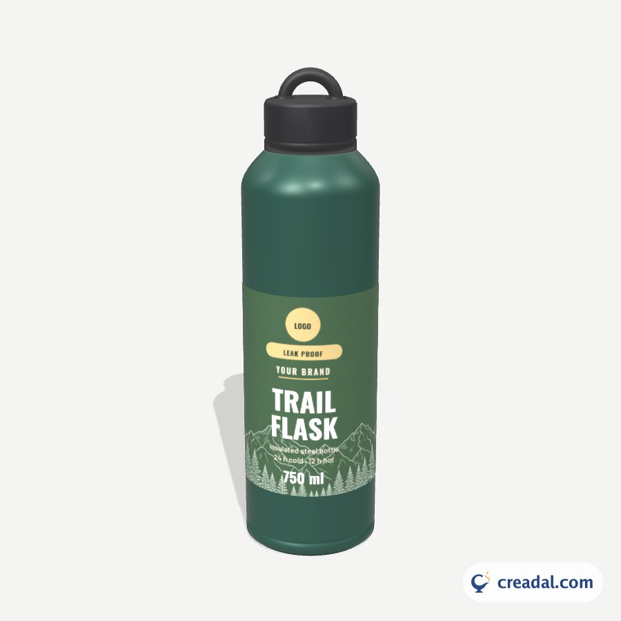 Metal Flask 3D: Outdoor Adventure Flask
