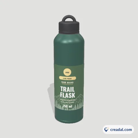 Metal Flask 3D: Outdoor Adventure Flask