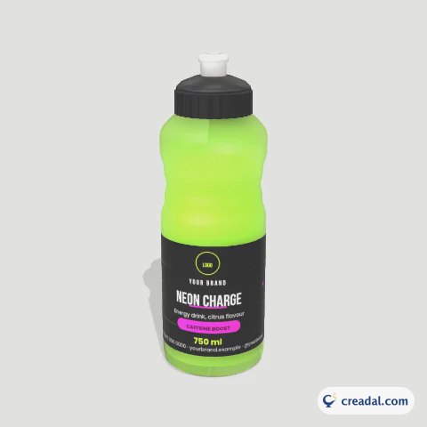 Sports Squeeze Bottle 3D: Energy Neon