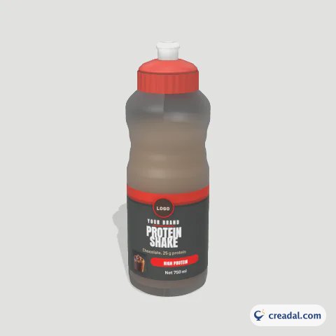 Sports Squeeze Bottle 3D: Protein Shake