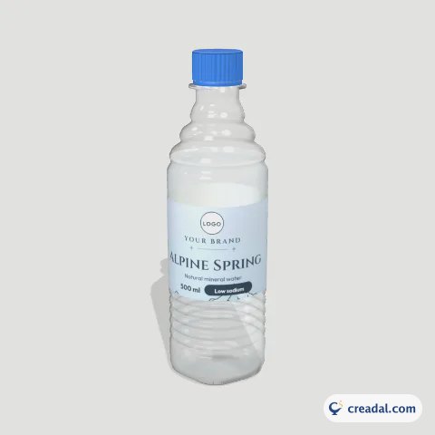 PET Water Bottle 3D: Alpine Spring Water