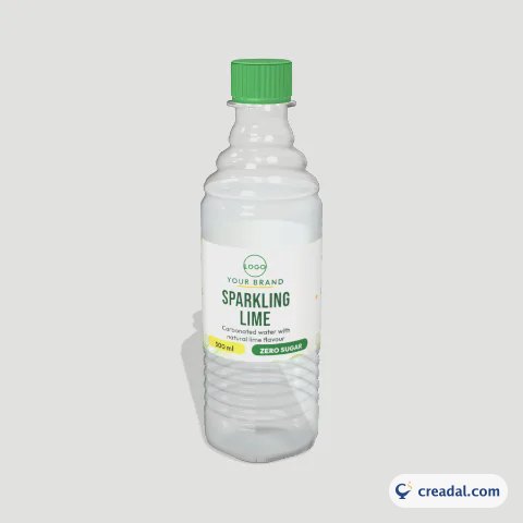 PET Water Bottle 3D: Sparkling Lime Water