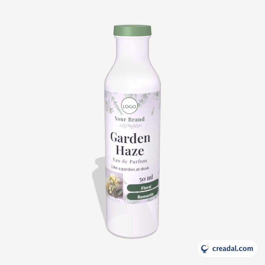 Perfume Packaging: floral-label